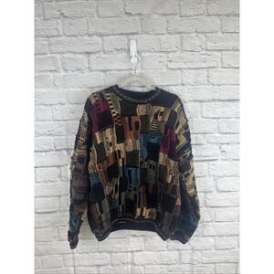 Vintage Tundra Men's Multicolor 90s Hip Hop Coogie Style 3D Textured Sweater XL